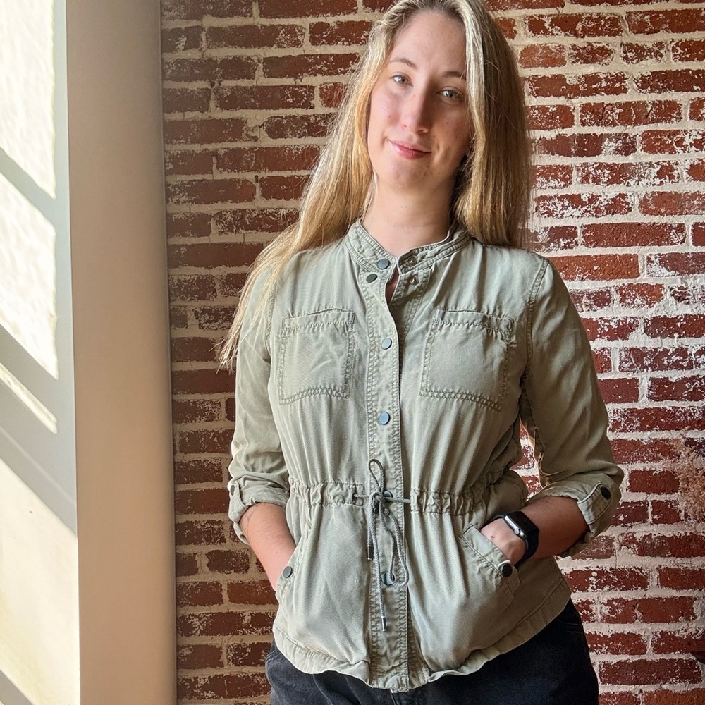 LOFT lightweight green jacket - Picture 4 of 8